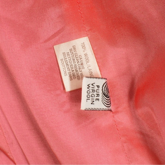 Vintage Holt Renfrew Classic Pink Wool Tweed Gold Button Up Blazer Jacket - Picture 8 of 8